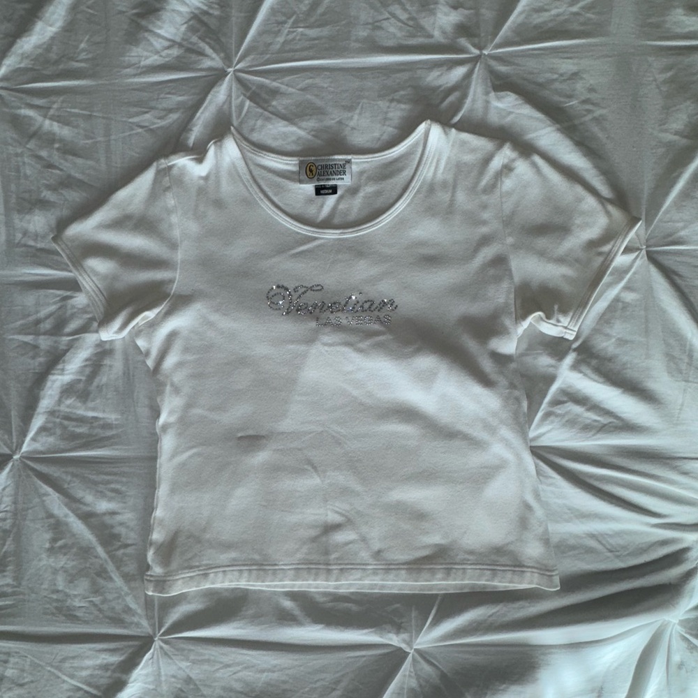 Christian Audigier White Embellished Tee